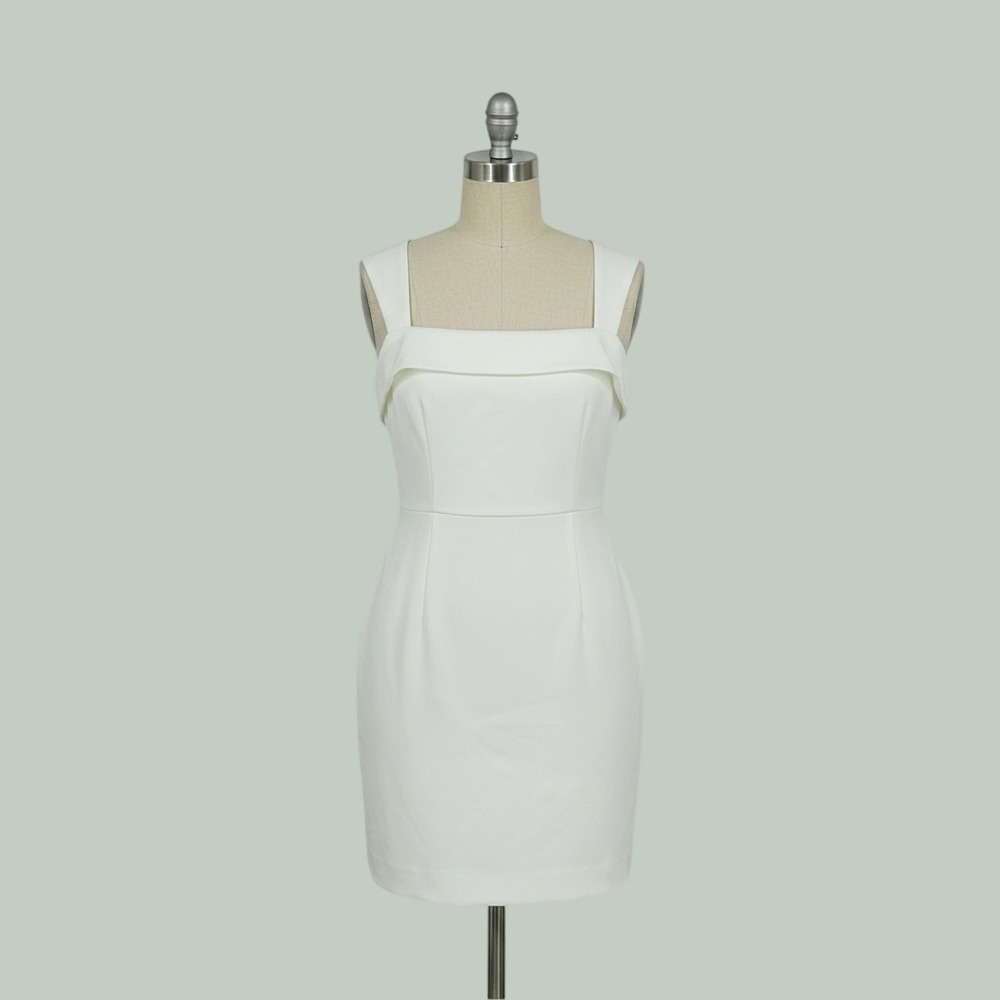 French Connection Whisper Collar Mini Dress‎ Summer White Size 6